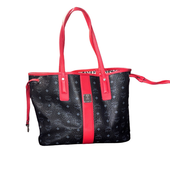 MCM Handbags - MCM Black and Red Tote Bag